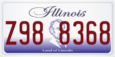 IL license plate Z988368