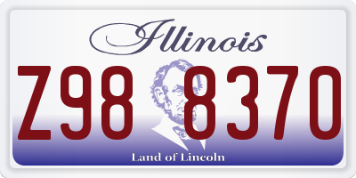 IL license plate Z988370