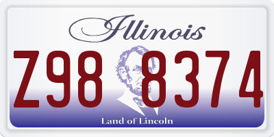 IL license plate Z988374