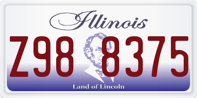 IL license plate Z988375