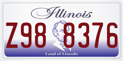 IL license plate Z988376