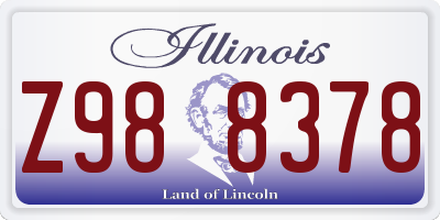 IL license plate Z988378