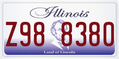 IL license plate Z988380