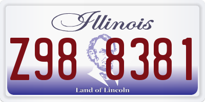 IL license plate Z988381