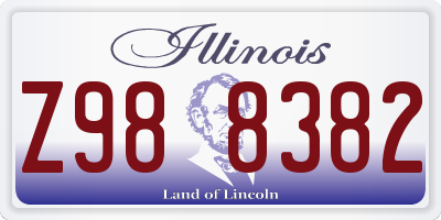 IL license plate Z988382