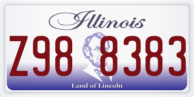 IL license plate Z988383