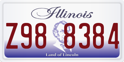 IL license plate Z988384