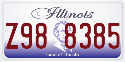 IL license plate Z988385