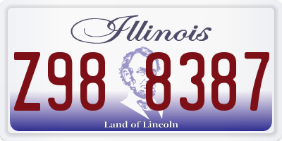 IL license plate Z988387