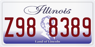 IL license plate Z988389