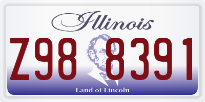 IL license plate Z988391