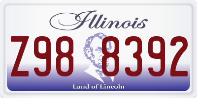 IL license plate Z988392