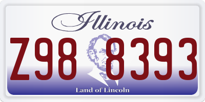 IL license plate Z988393