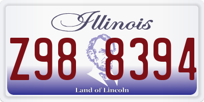 IL license plate Z988394