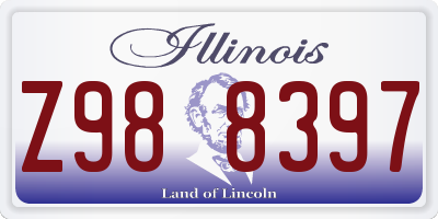 IL license plate Z988397