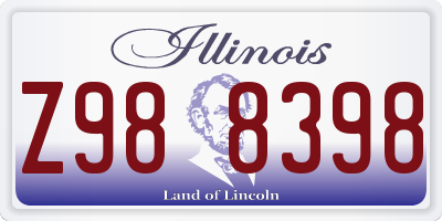 IL license plate Z988398