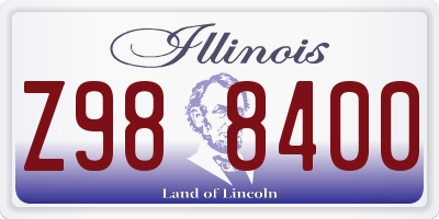 IL license plate Z988400