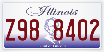 IL license plate Z988402