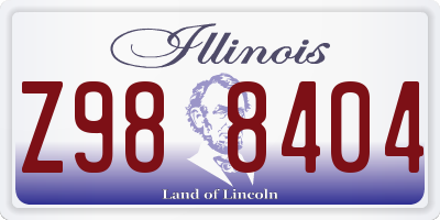 IL license plate Z988404