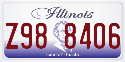 IL license plate Z988406