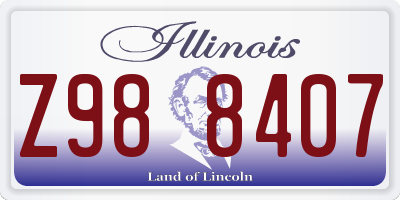 IL license plate Z988407