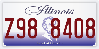 IL license plate Z988408