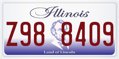 IL license plate Z988409