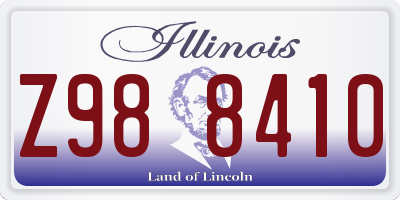 IL license plate Z988410