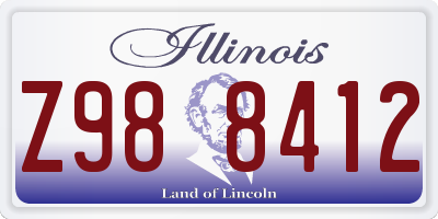 IL license plate Z988412