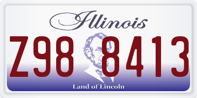 IL license plate Z988413