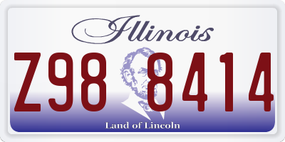 IL license plate Z988414