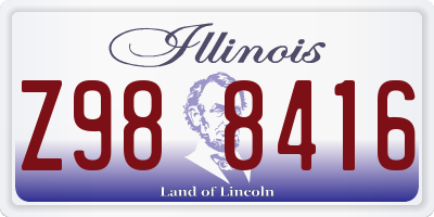 IL license plate Z988416