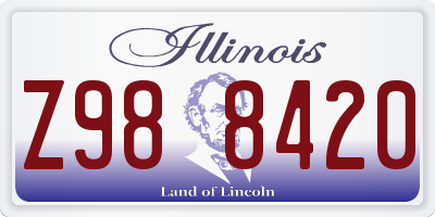 IL license plate Z988420