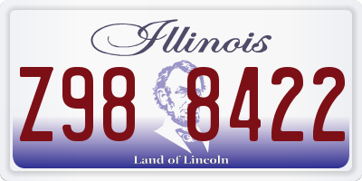 IL license plate Z988422