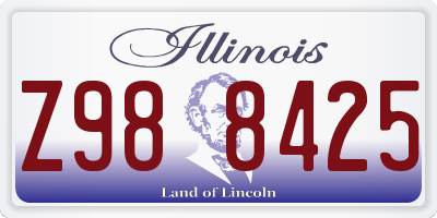 IL license plate Z988425