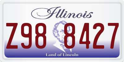 IL license plate Z988427