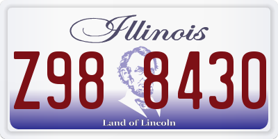 IL license plate Z988430