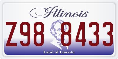 IL license plate Z988433