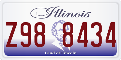 IL license plate Z988434