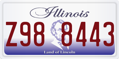 IL license plate Z988443