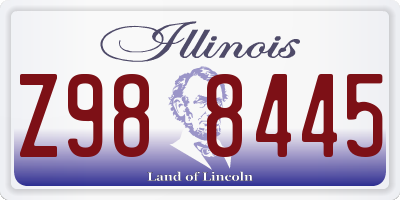 IL license plate Z988445