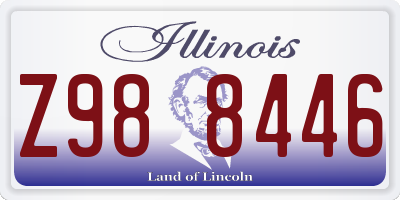 IL license plate Z988446