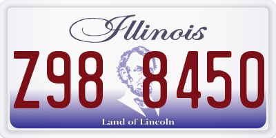 IL license plate Z988450