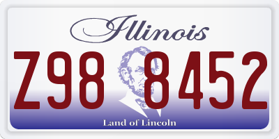 IL license plate Z988452