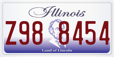 IL license plate Z988454