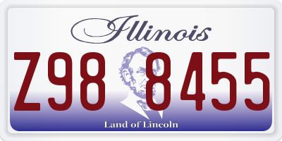 IL license plate Z988455