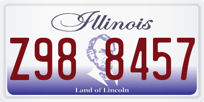 IL license plate Z988457