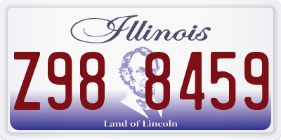 IL license plate Z988459