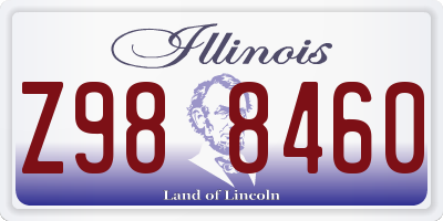 IL license plate Z988460