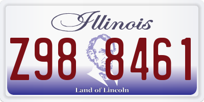 IL license plate Z988461